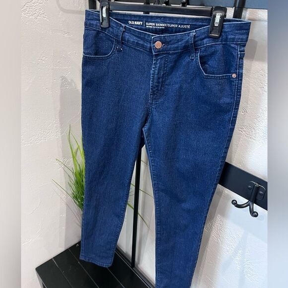 Old Navy mid-rise super skinny Dark Blue Denim Jeans Size 12 Short - Picture 10 of 14